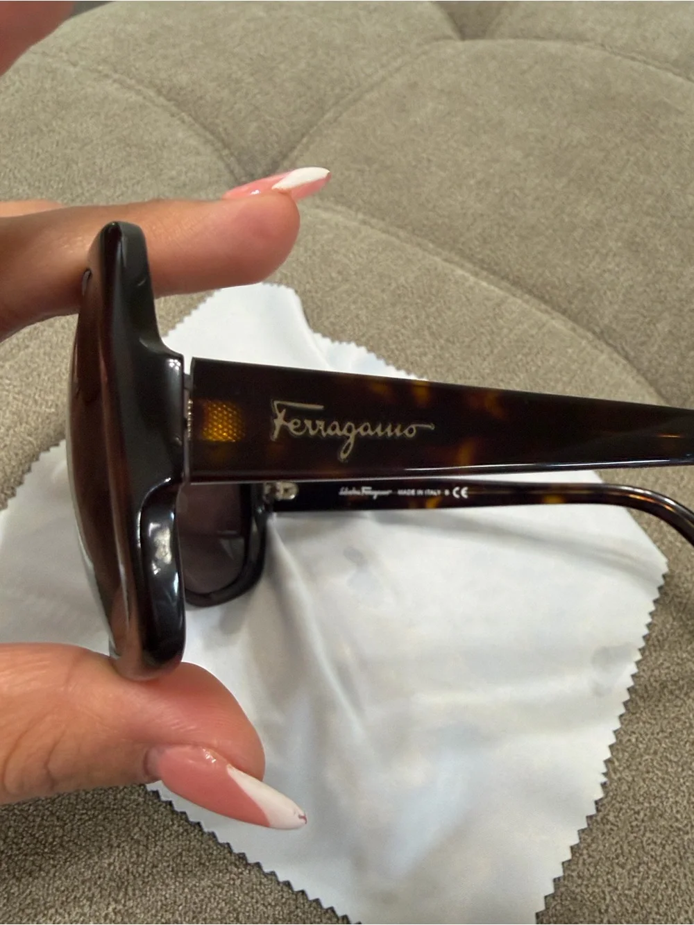 Salvatore Ferragamo Black Tortoiseshell Frame Sunglasses